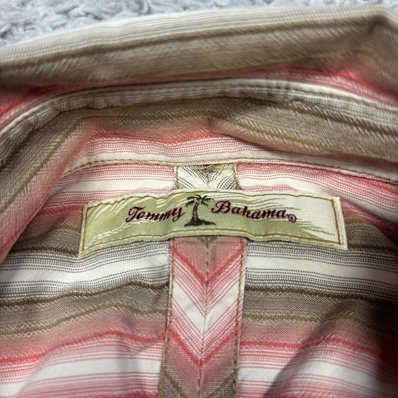 Tommy Bahama Shirt Mens XXL Silk Long Sleeve Button Up Stripes Beach Casual - Picture 3 of 5